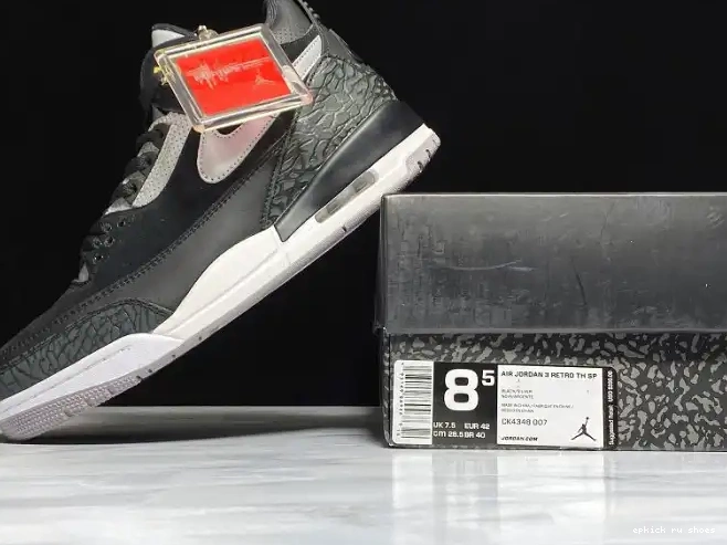 Rep Grey CK4348-007 Tinker Black Air Jordan 3 Cement 0614
